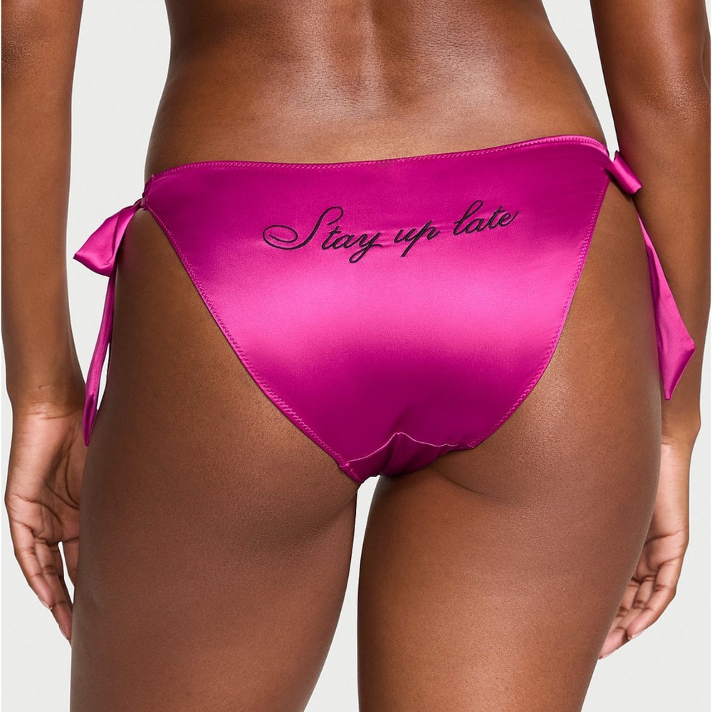 “Outrageous Pink” Satin Panties with Side Ties